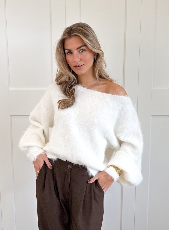 Trui off shoulder Didi wit