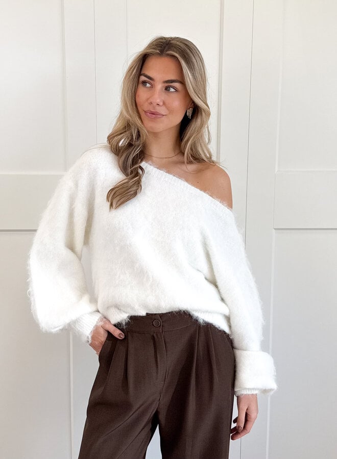 Trui off shoulder Didi wit