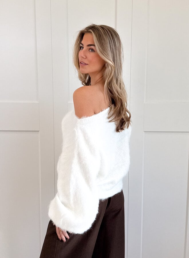 Trui off shoulder Didi wit