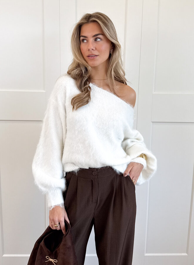 Trui off shoulder Didi wit