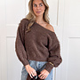 Trui off shoulder Didi bruin