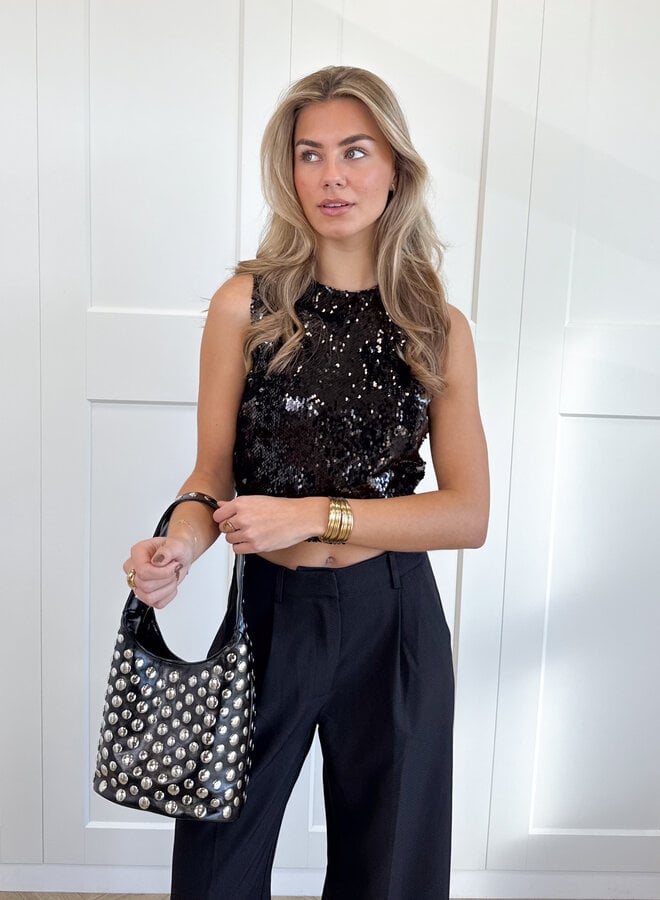 Pialletten top Elvira zwart