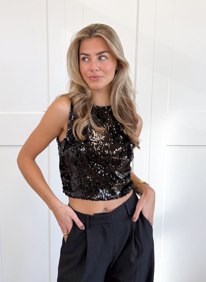 Pialletten top Elvira zwart