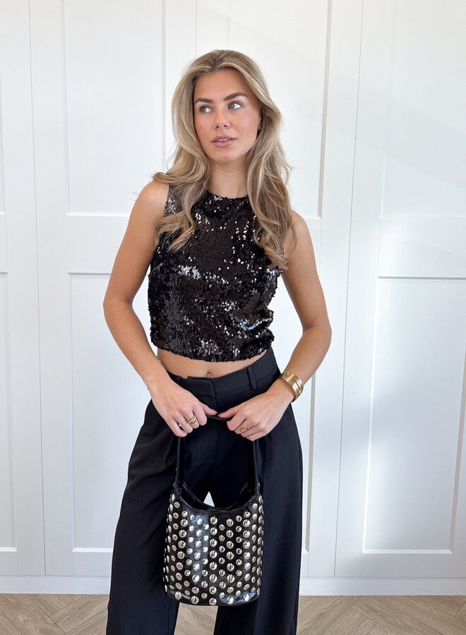 Pialletten top Elvira zwart