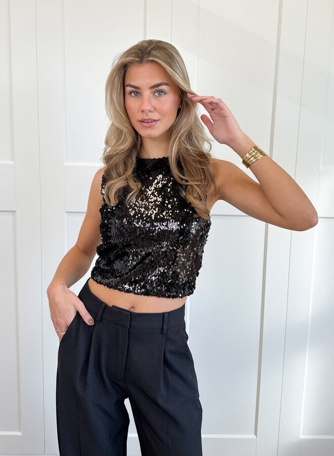 Pialletten top Elvira zwart