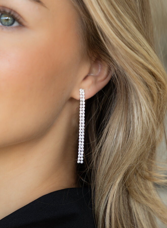 Oorbel Diamond drops zilver