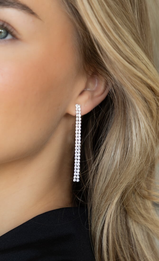 Oorbel Diamond drops zilver