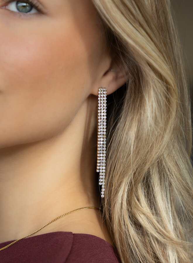 Earring waterfall goud