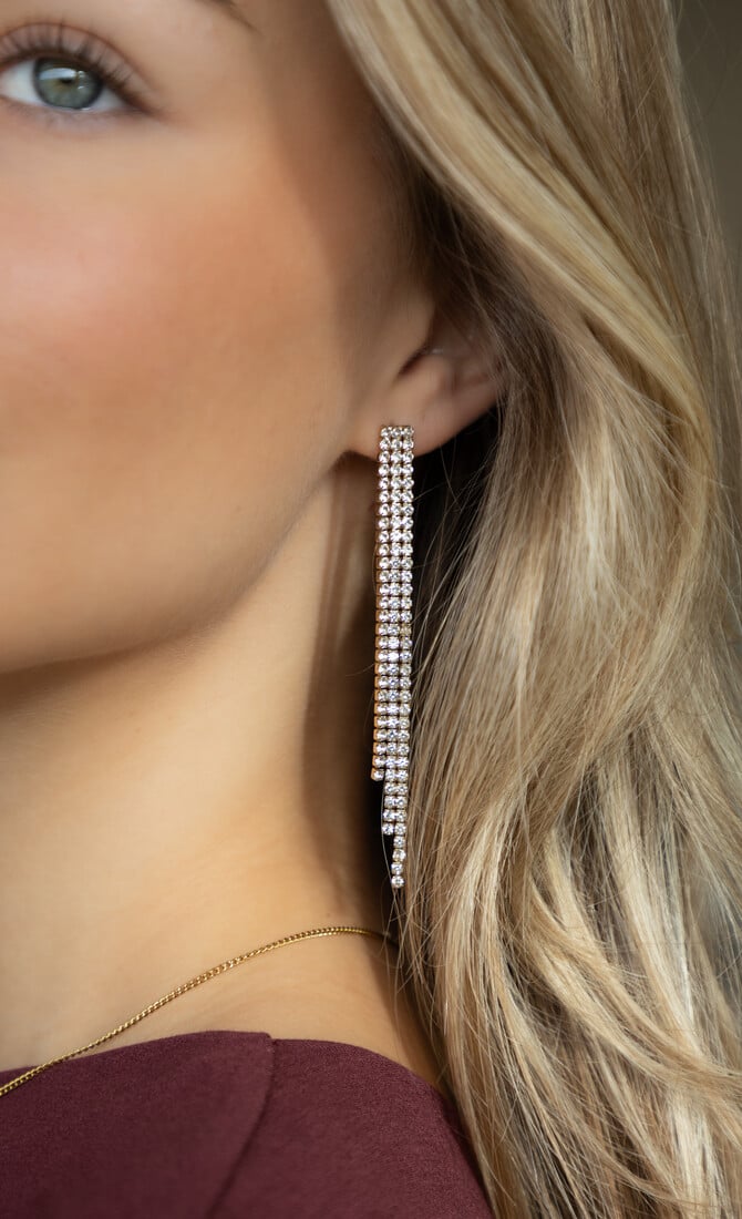 Earring waterfall goud