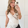 Lace velvet top off white