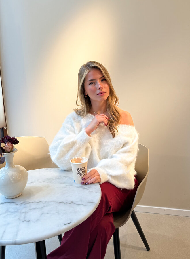 Trui off shoulder Didi wit