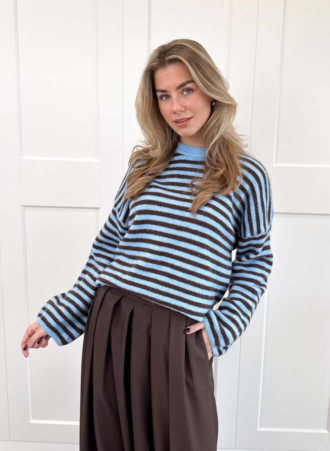 Strepen trui Fien blauw