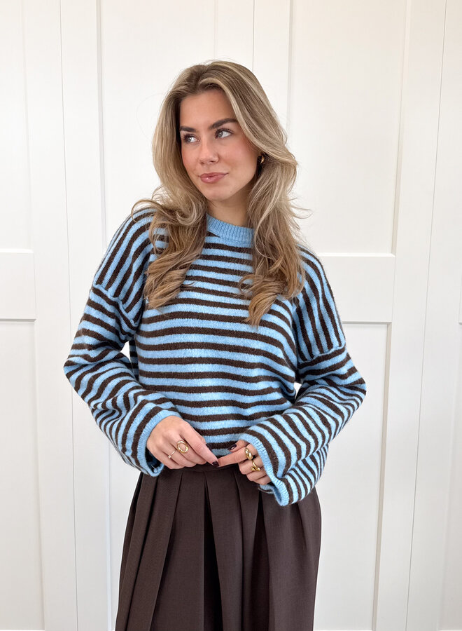 Strepen trui Fien blauw