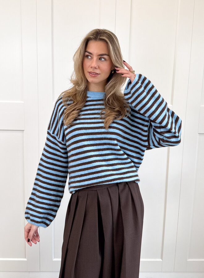 Strepen trui Fien blauw