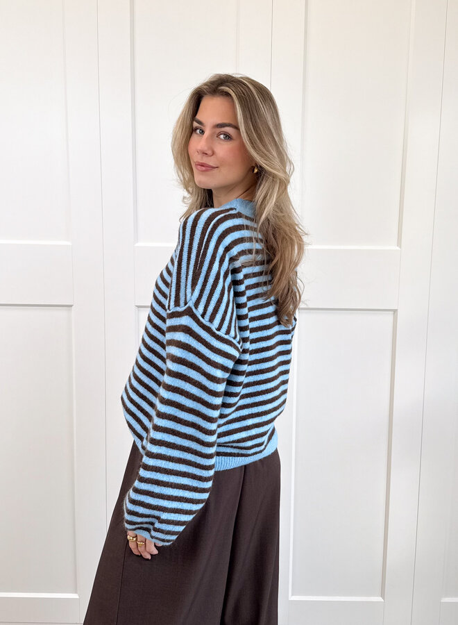 Strepen trui Fien blauw