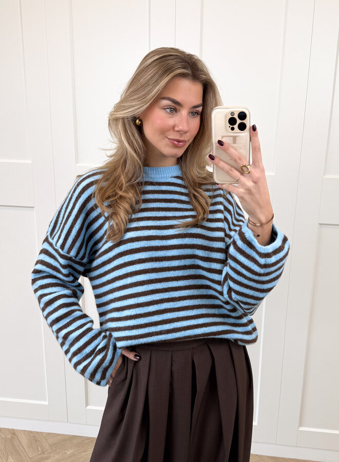 Strepen trui Fien blauw