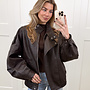Leer look jacket Amelia bruin