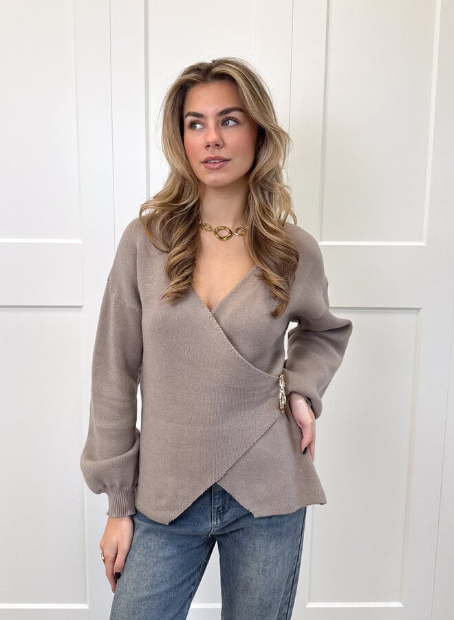 Vest Elara taupe