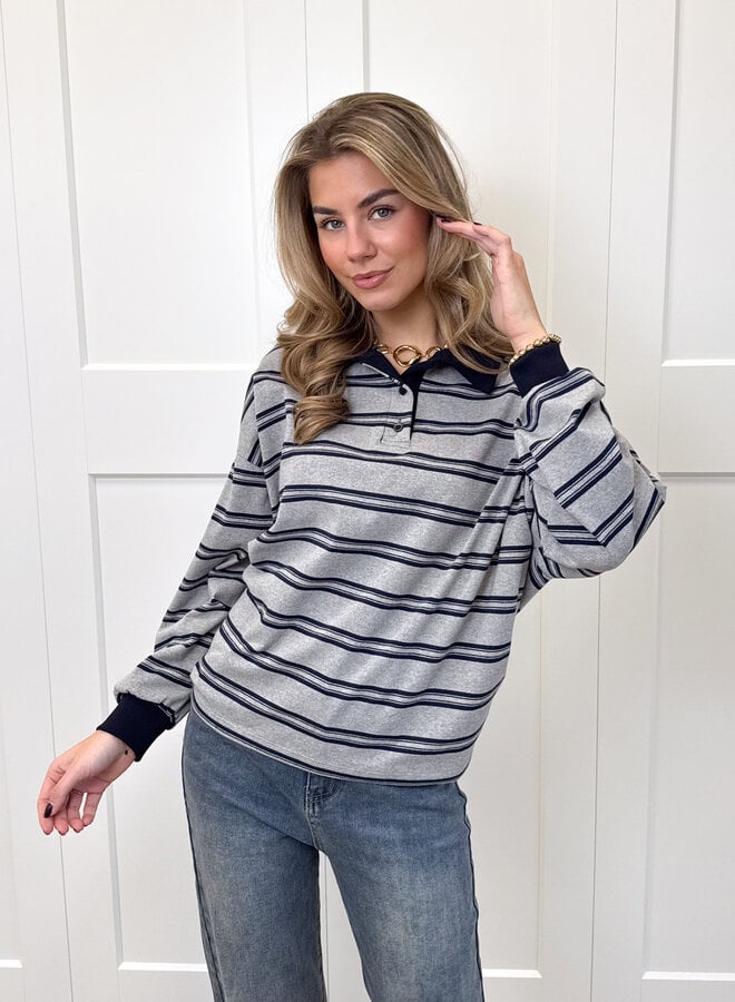 Polo sweater Luna grijs