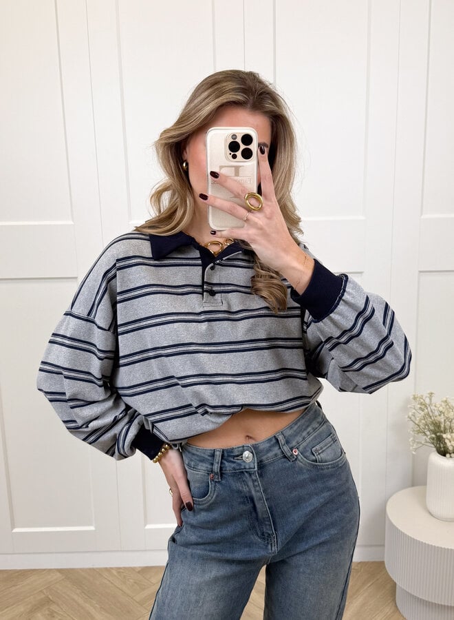 Polo sweater Luna grijs