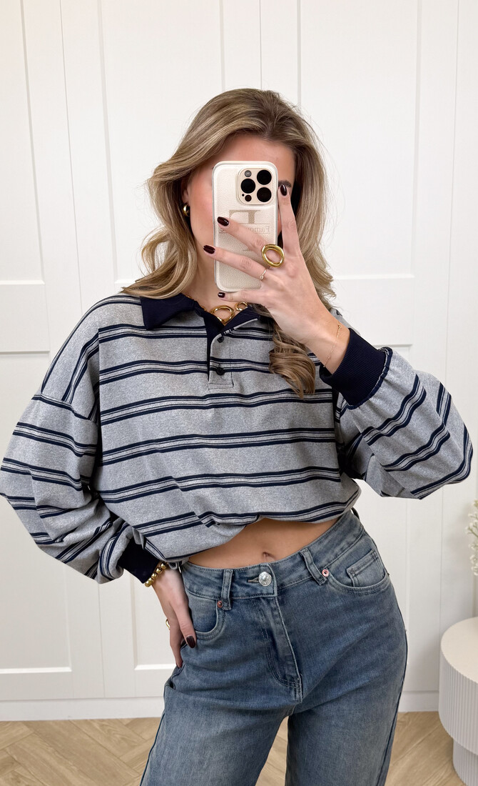 Polo sweater Luna grijs