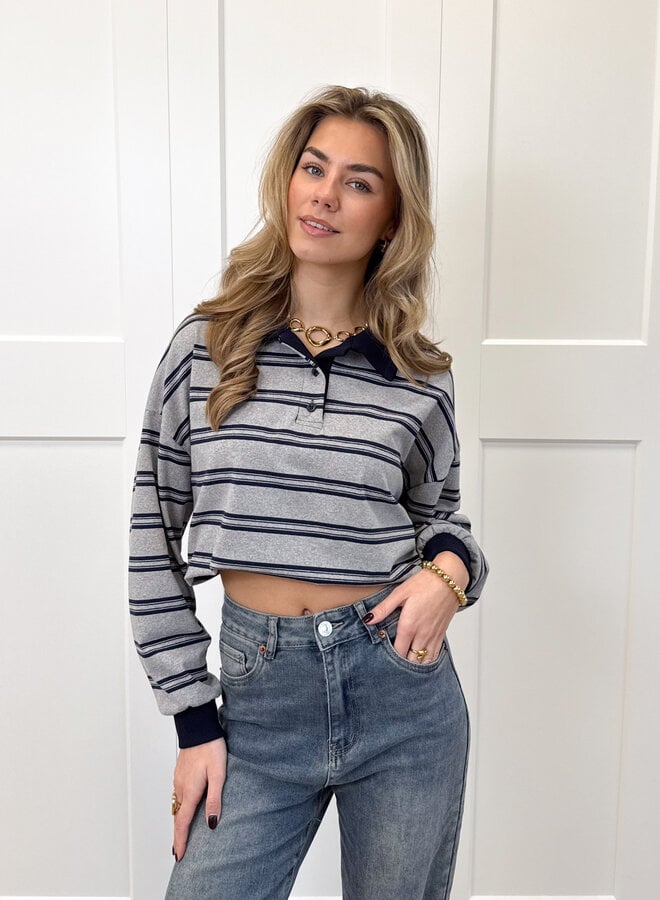 Polo sweater Luna grijs