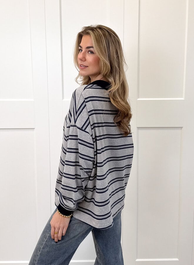 Polo sweater Luna grijs