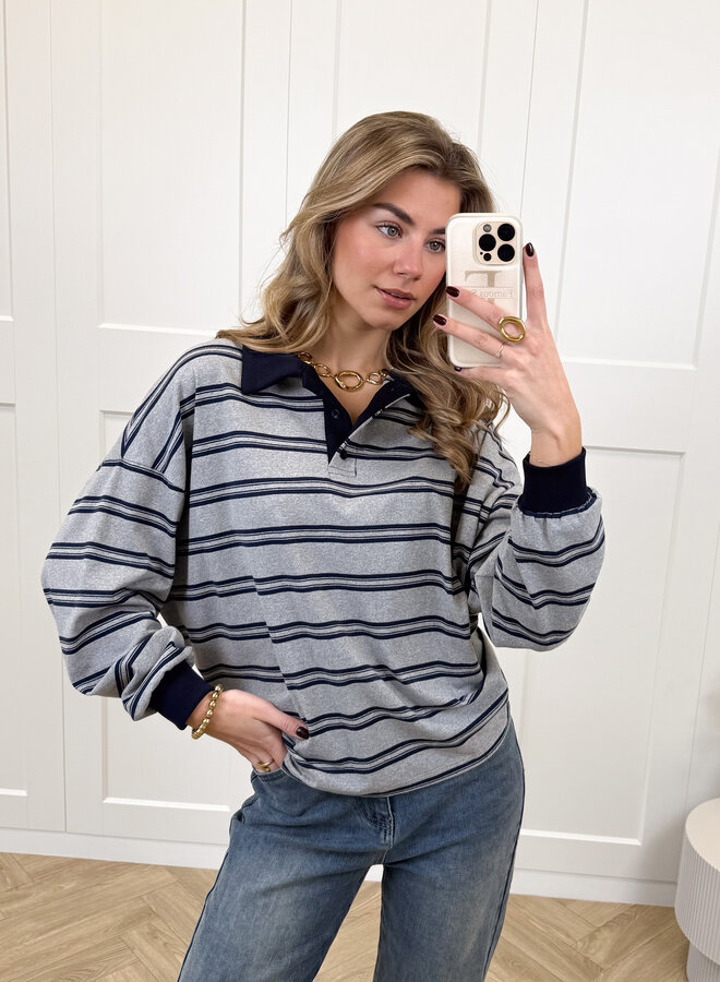 Polo sweater Luna grijs