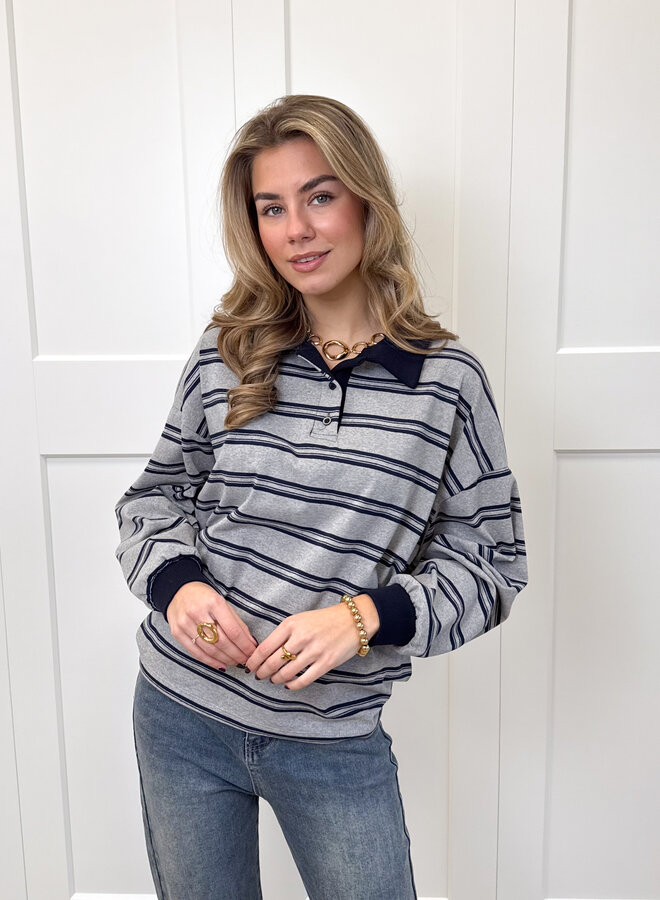 Polo sweater Luna grijs