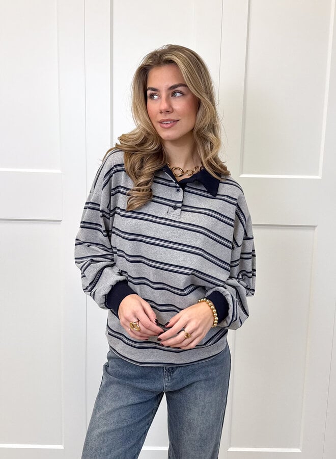 Polo sweater Luna grijs