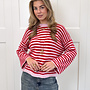 Strepen trui Fien rood/roze