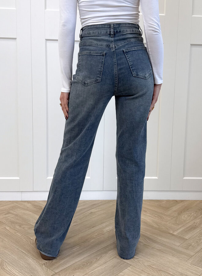 Wide leg jeans Noor blauw