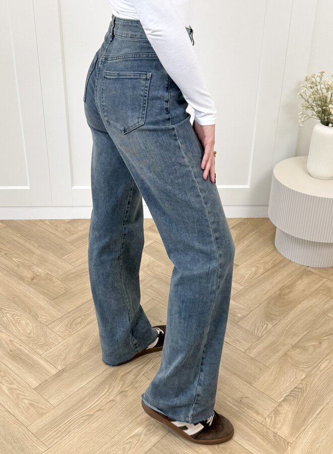 Wide leg jeans Noor blauw