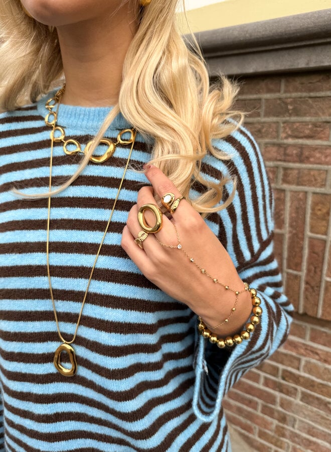 Goudkleurige handketting diamant