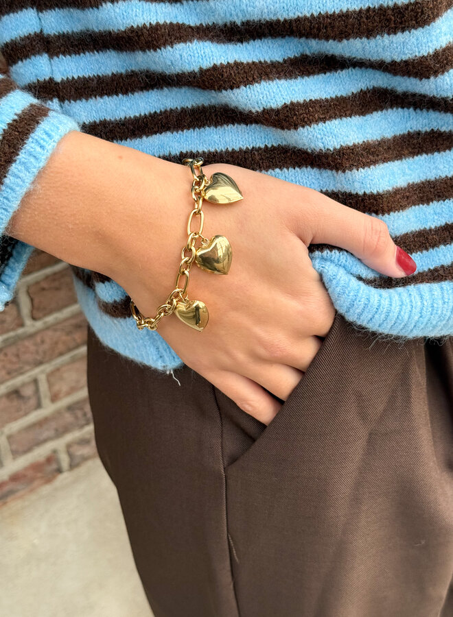Heart aura armband goud