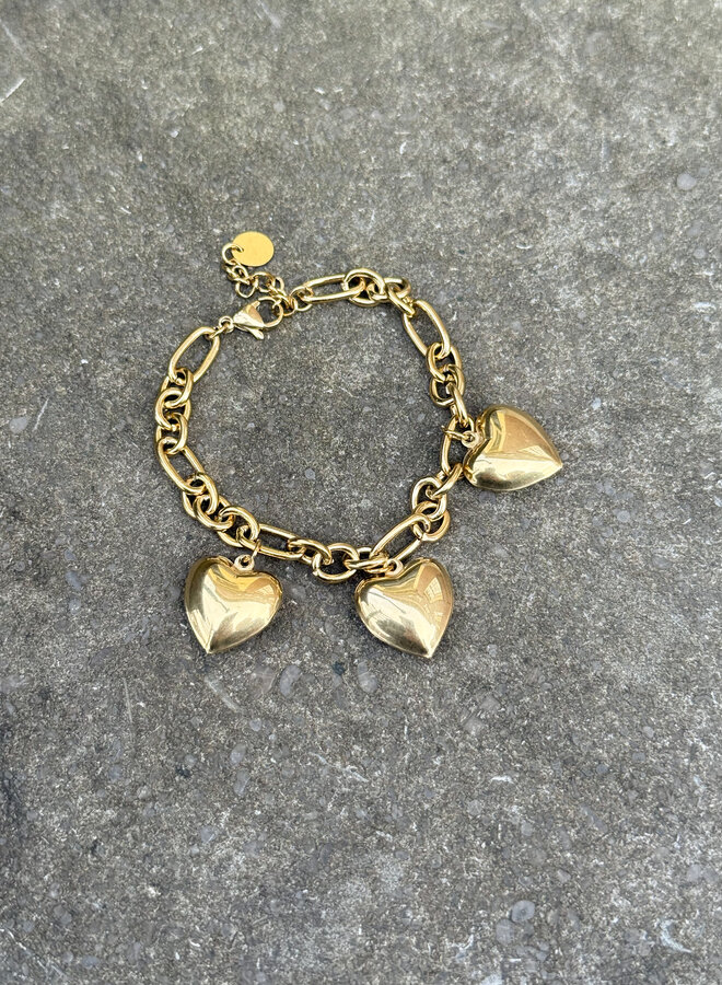 Heart aura armband goud