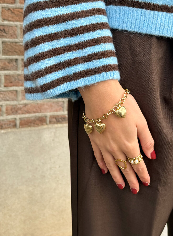 Heart aura armband goud