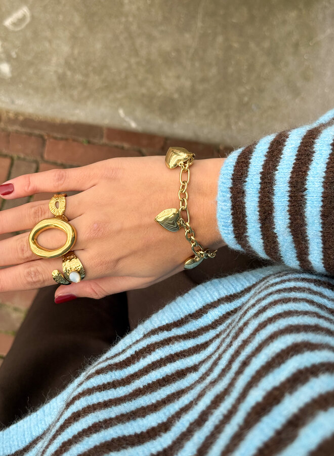 Heart aura armband goud