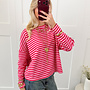 Longsleeve Sophie roze/rood