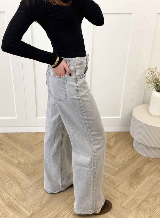Wide leg jeans Avelyn grijs