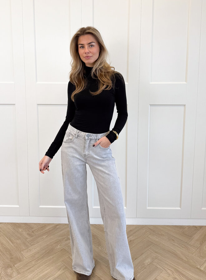 Wide leg jeans Avelyn grijs