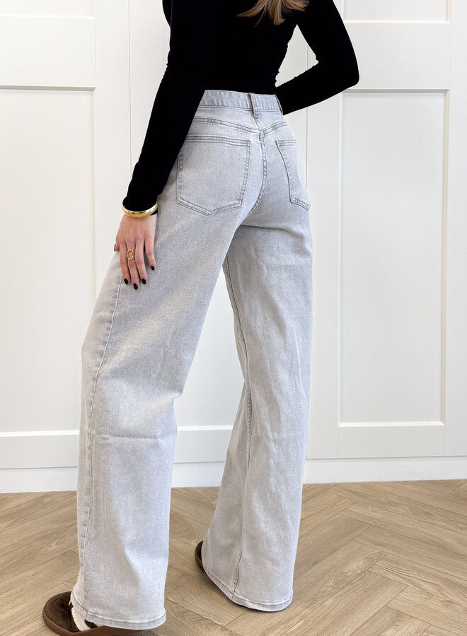 Wide leg jeans Avelyn grijs