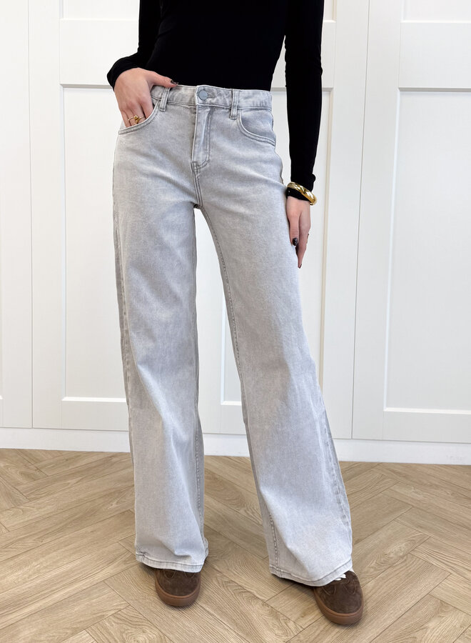 Wide leg jeans Avelyn grijs