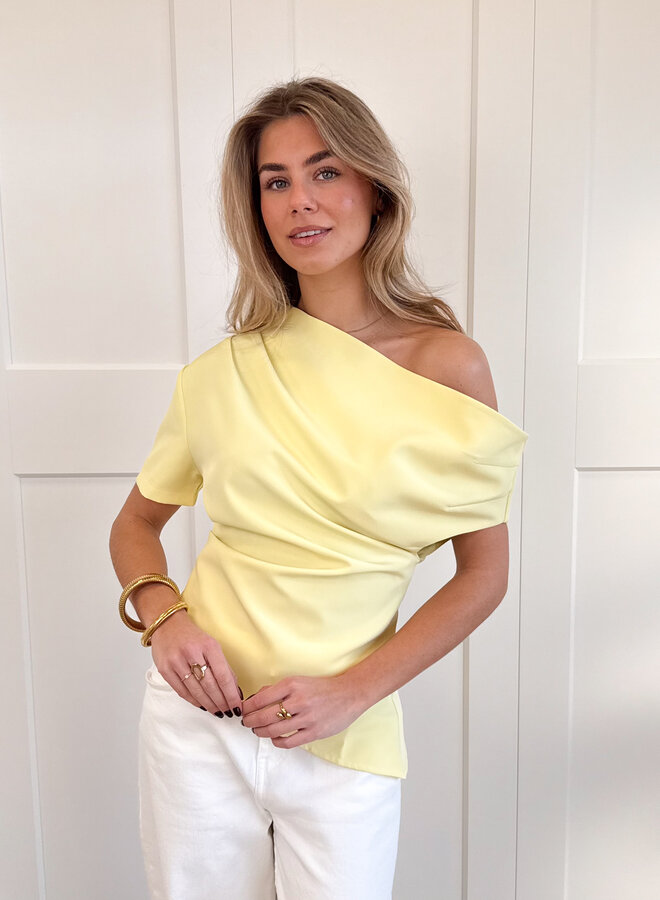 Top off shoulder Candice geel