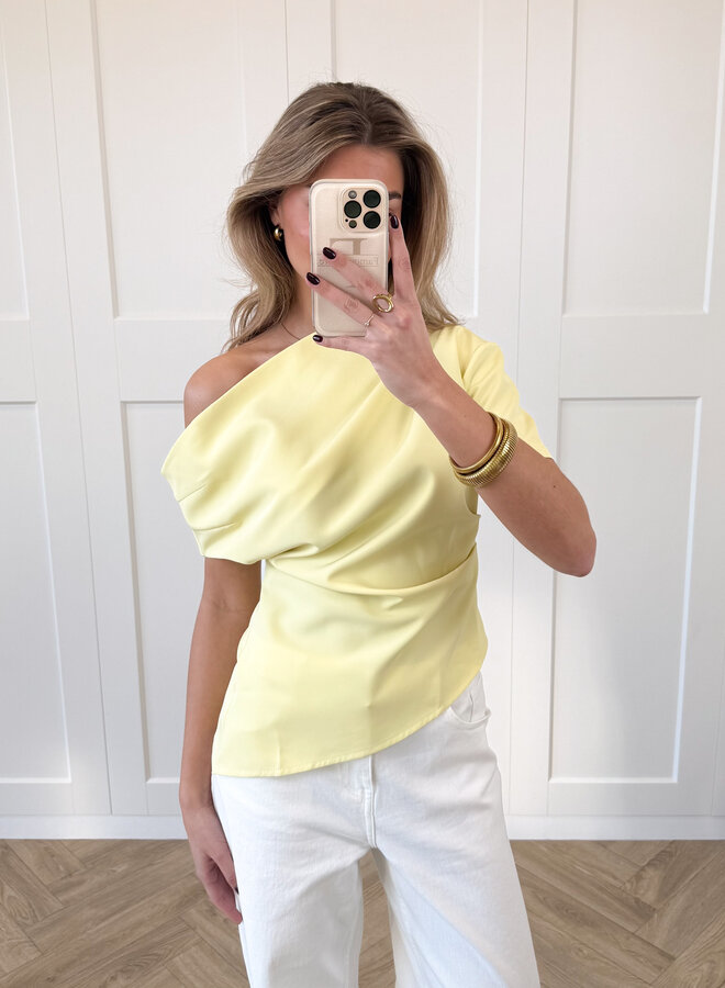 Top off shoulder Candice geel