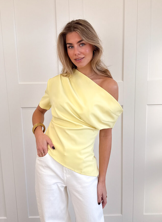 Top off shoulder Candice geel