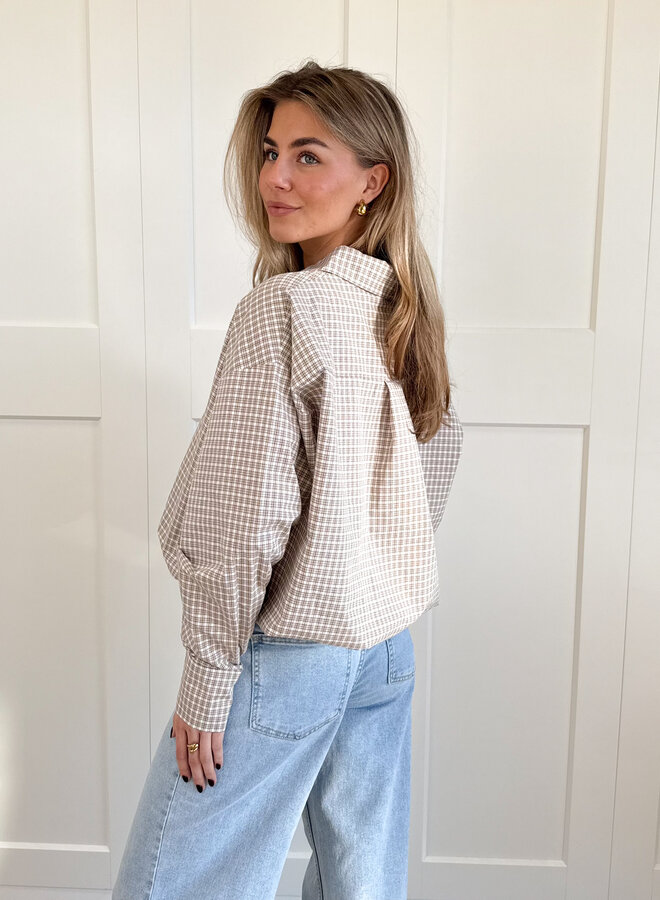 Blouse Lilianne bruin geruit