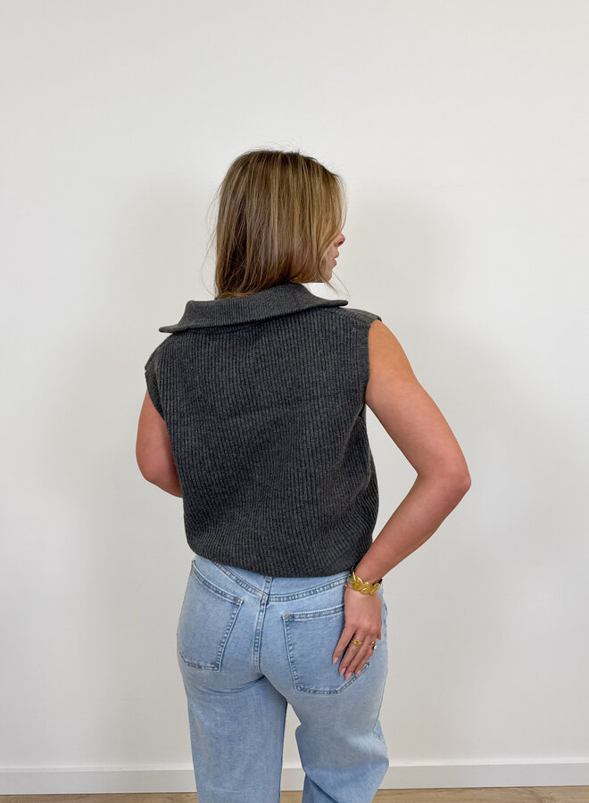 Zipper gilet Yuna grijs