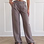 Pantalon low waist Steff donker taupe