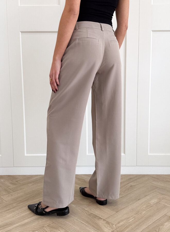 Pantalon low waist licht taupe